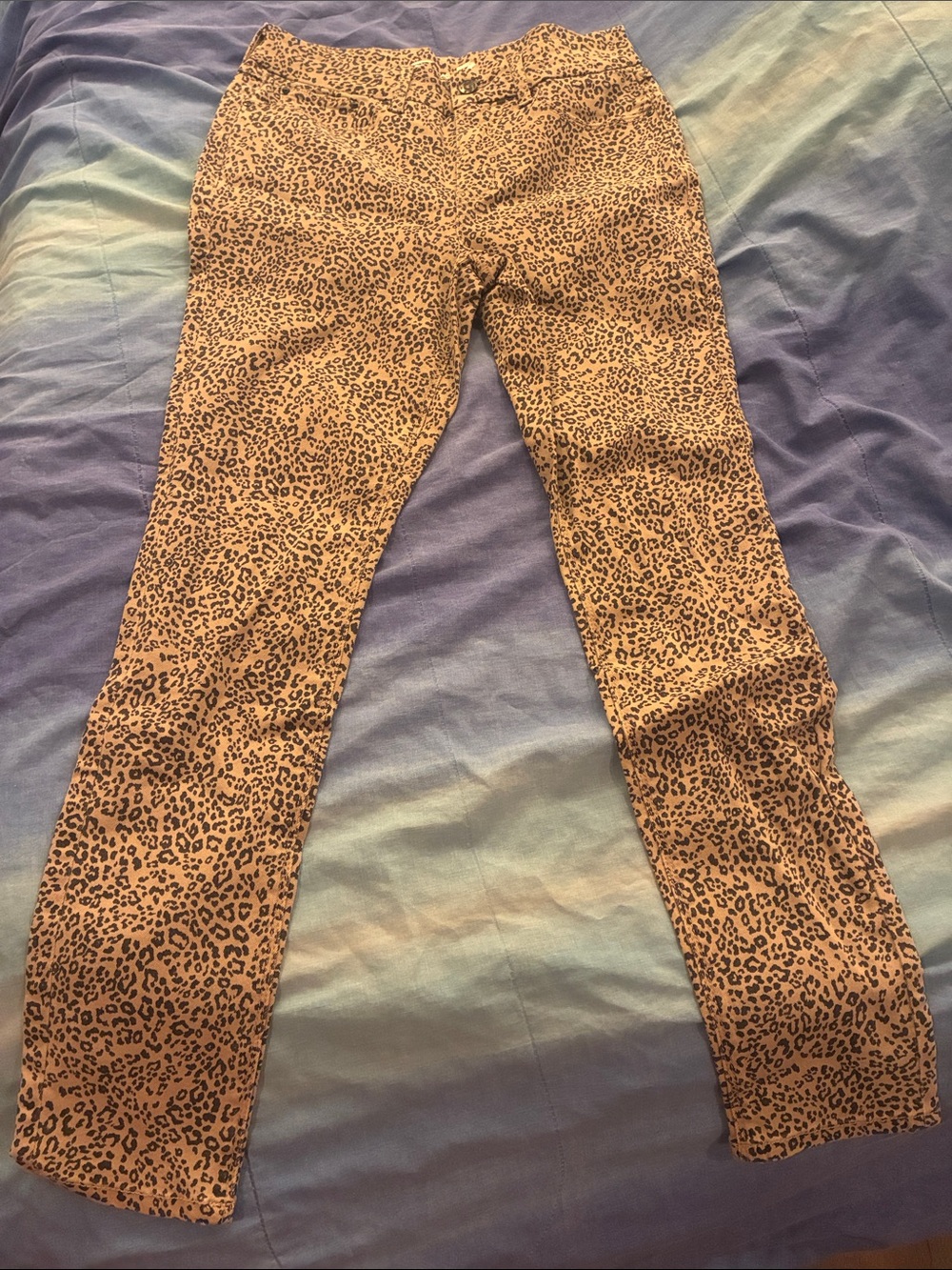 Seven7 High Rise Leopard Print Jeans - Tan and Black